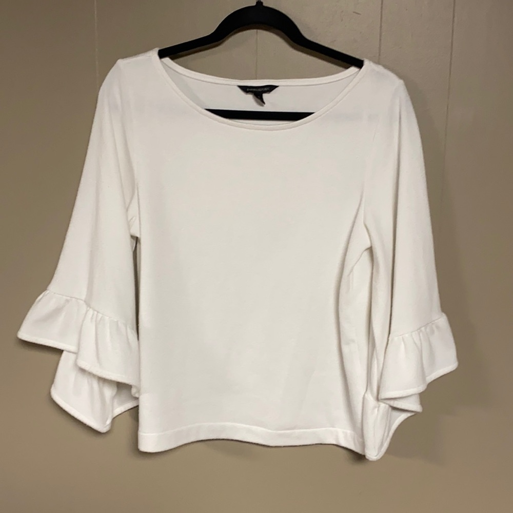 Banana Republic ruffle bell sleeve white top small